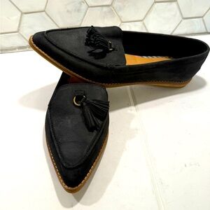Sperry Women's Size 8.5 Saybrook Black Leather Pointed Toe Tassel Flats Loafers
